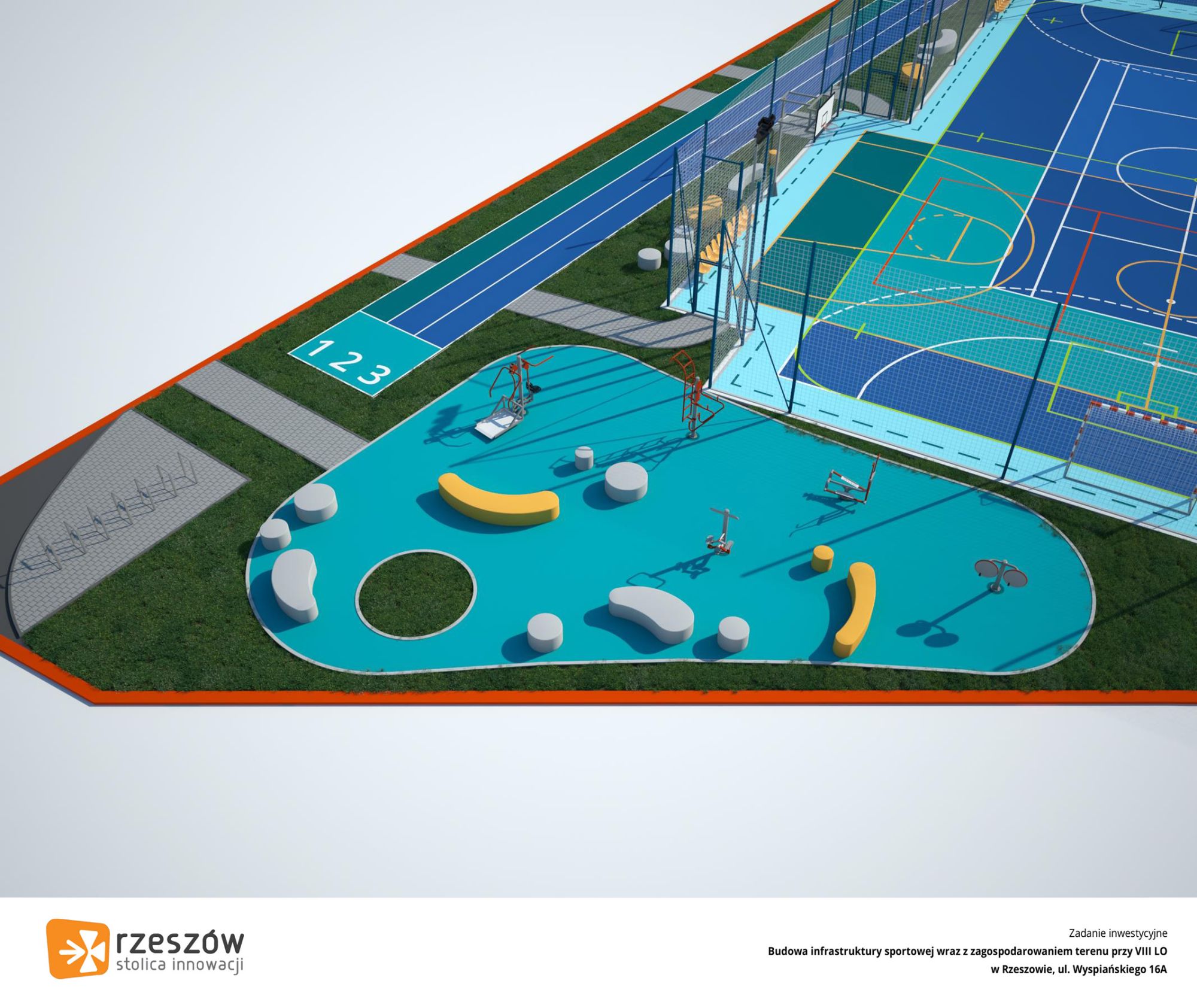 wizualizacja wielofunkcyjnych boisk